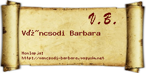 Váncsodi Barbara névjegykártya