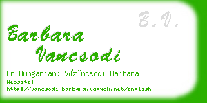 barbara vancsodi business card